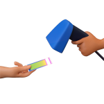 ticket being scanned